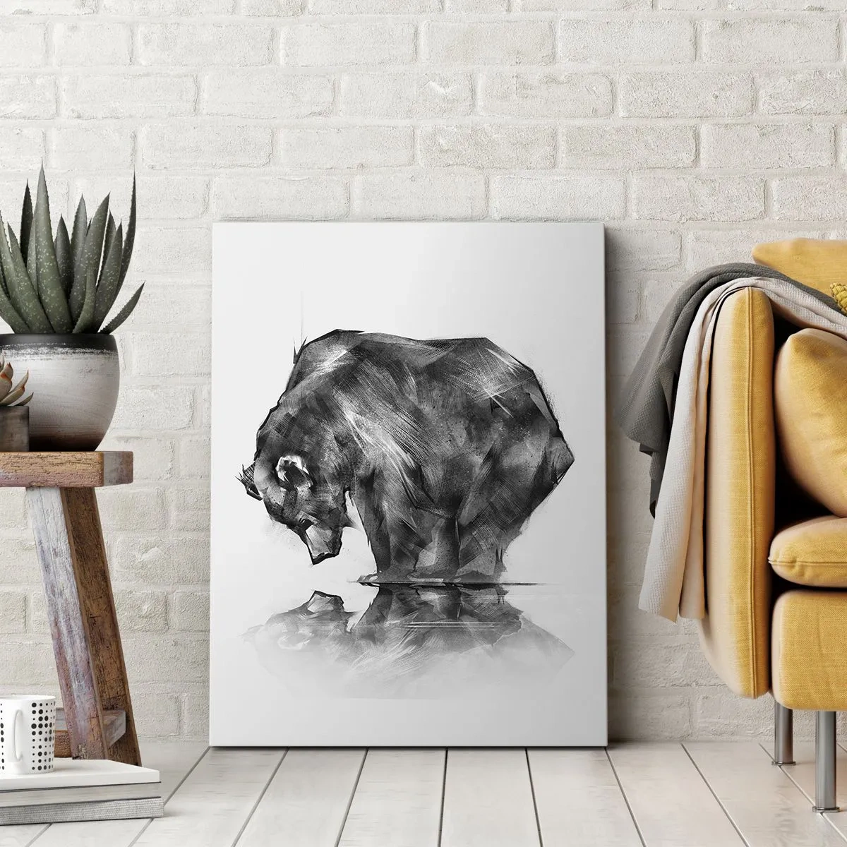 Lærredstryk - Billede på lærred - Dejligt at se nogen tæt på - 45x80 cm