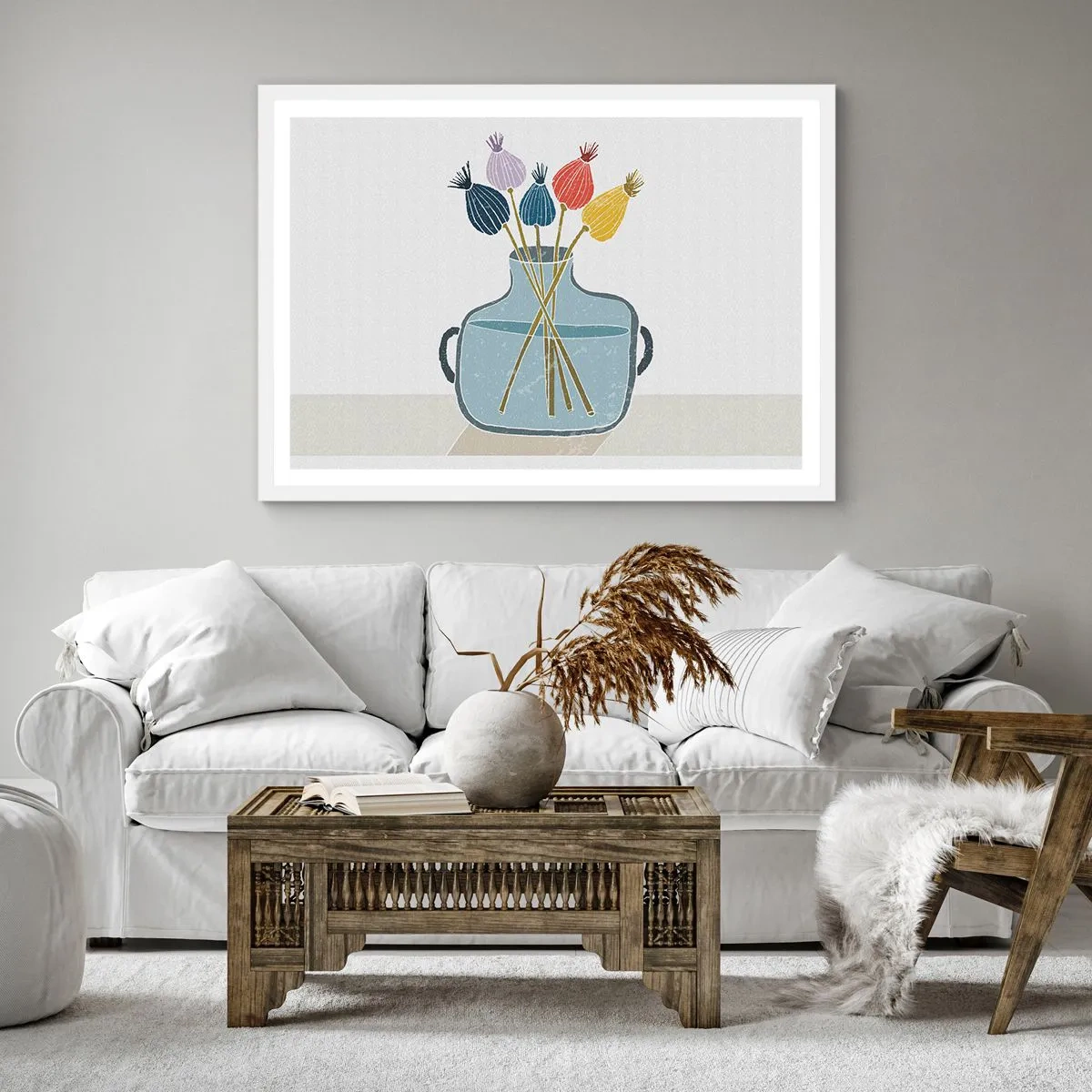 Plakat i hvid ramme - Som et valmuefrø - 50x50 cm