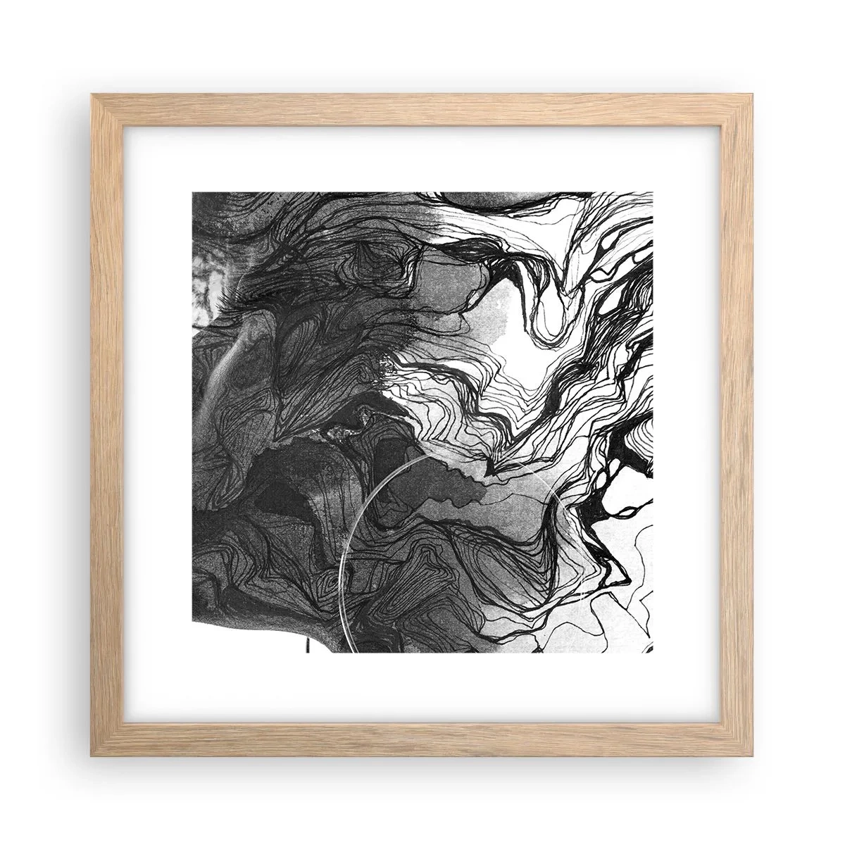 Plakat i ramme af lyst egetræ - Forviklet i drømme - 30x30 cm