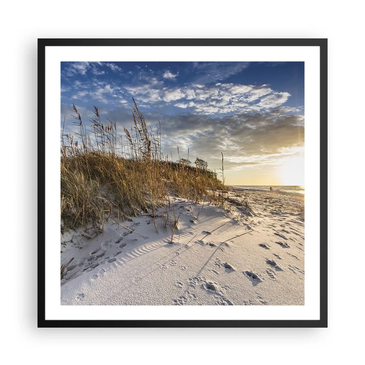 Plakat i sort ramme - Indbydelse til en vandretur - 60x60 cm