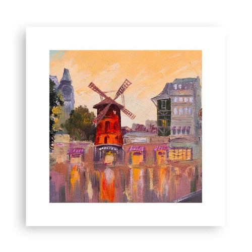 Plakat - Parisiske ikoner - Moulin Rouge - 30x30 cm