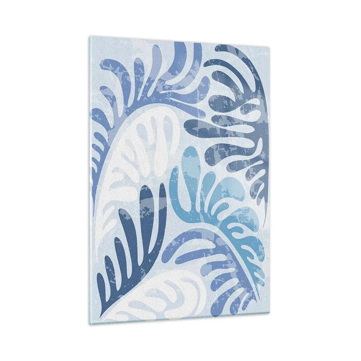 Billede på glas - Blå bregner - 50x70 cm