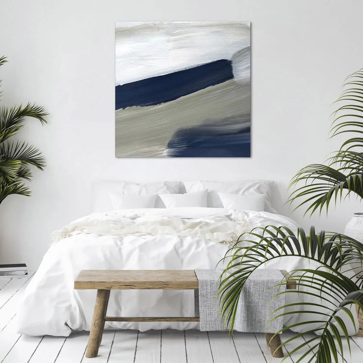 Lærredstryk - Billede på lærred - Møde med det hvide - 70x70 cm