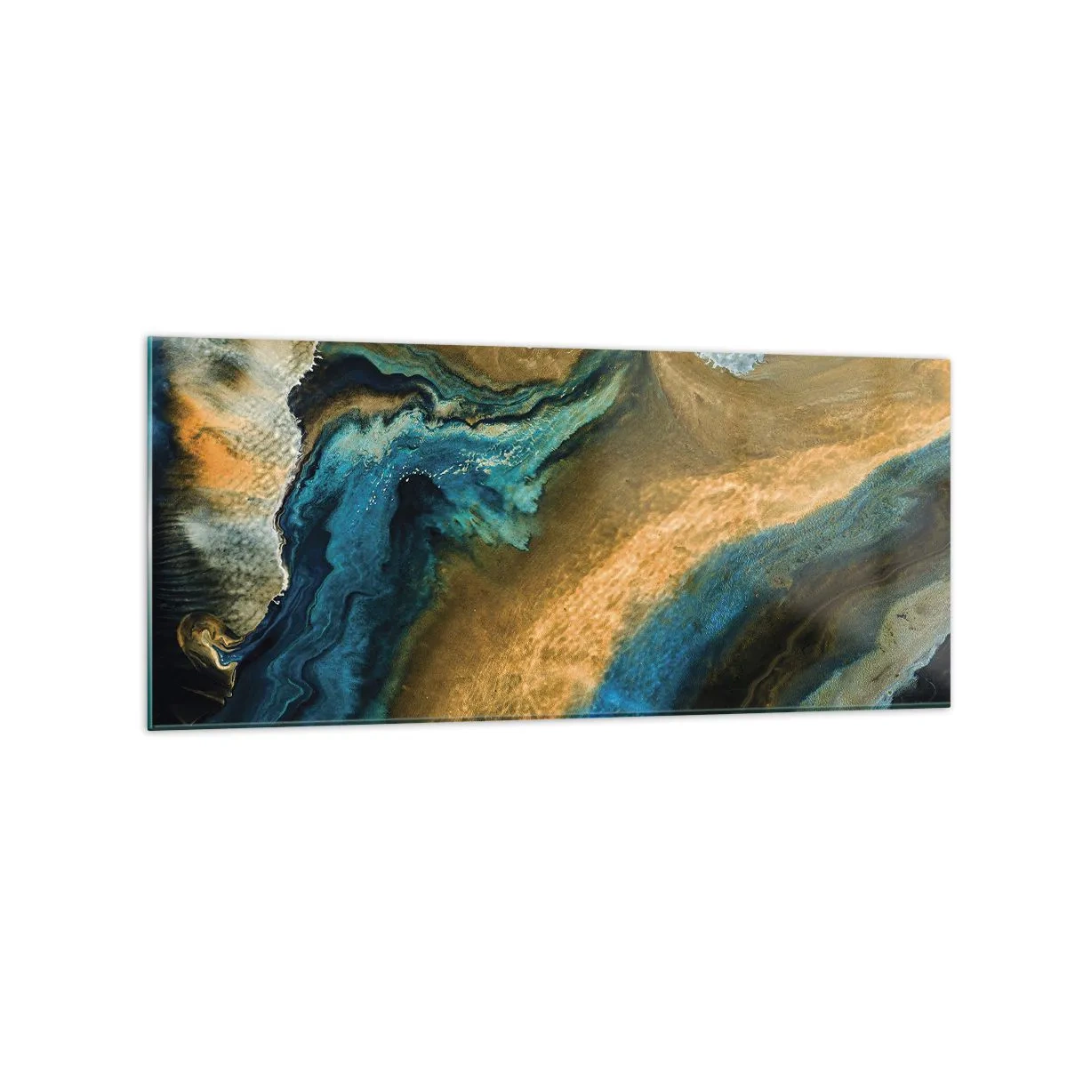 Billede på glas - Blå - gul - gensidig indflydelse - 120x50 cm