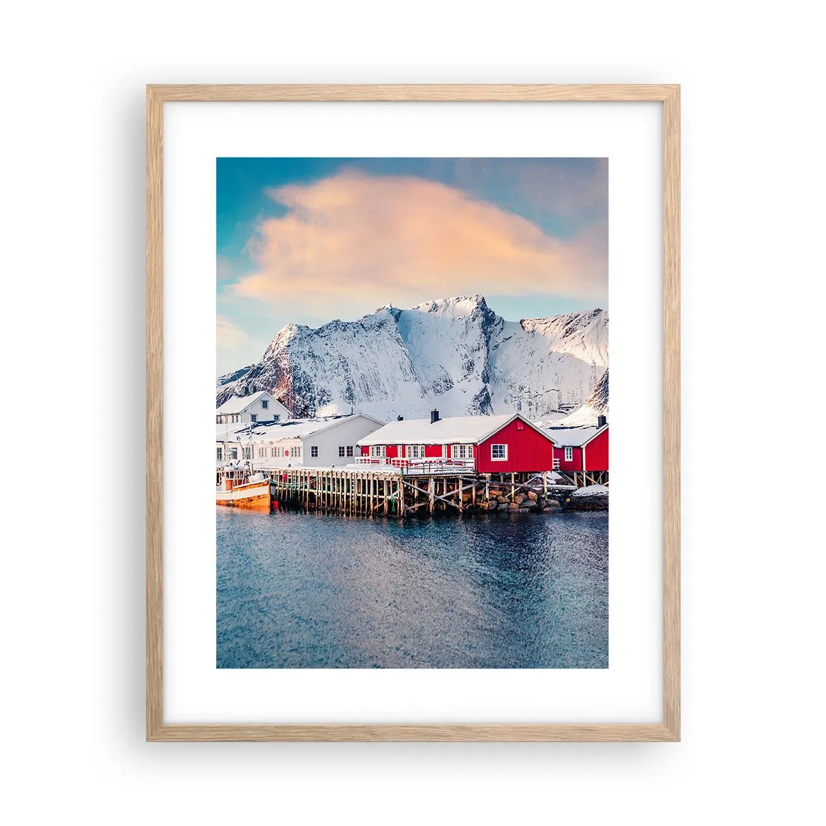 Plakat i ramme af lyst egetræ - Nordlig tilbagetrækning - 40x50 cm