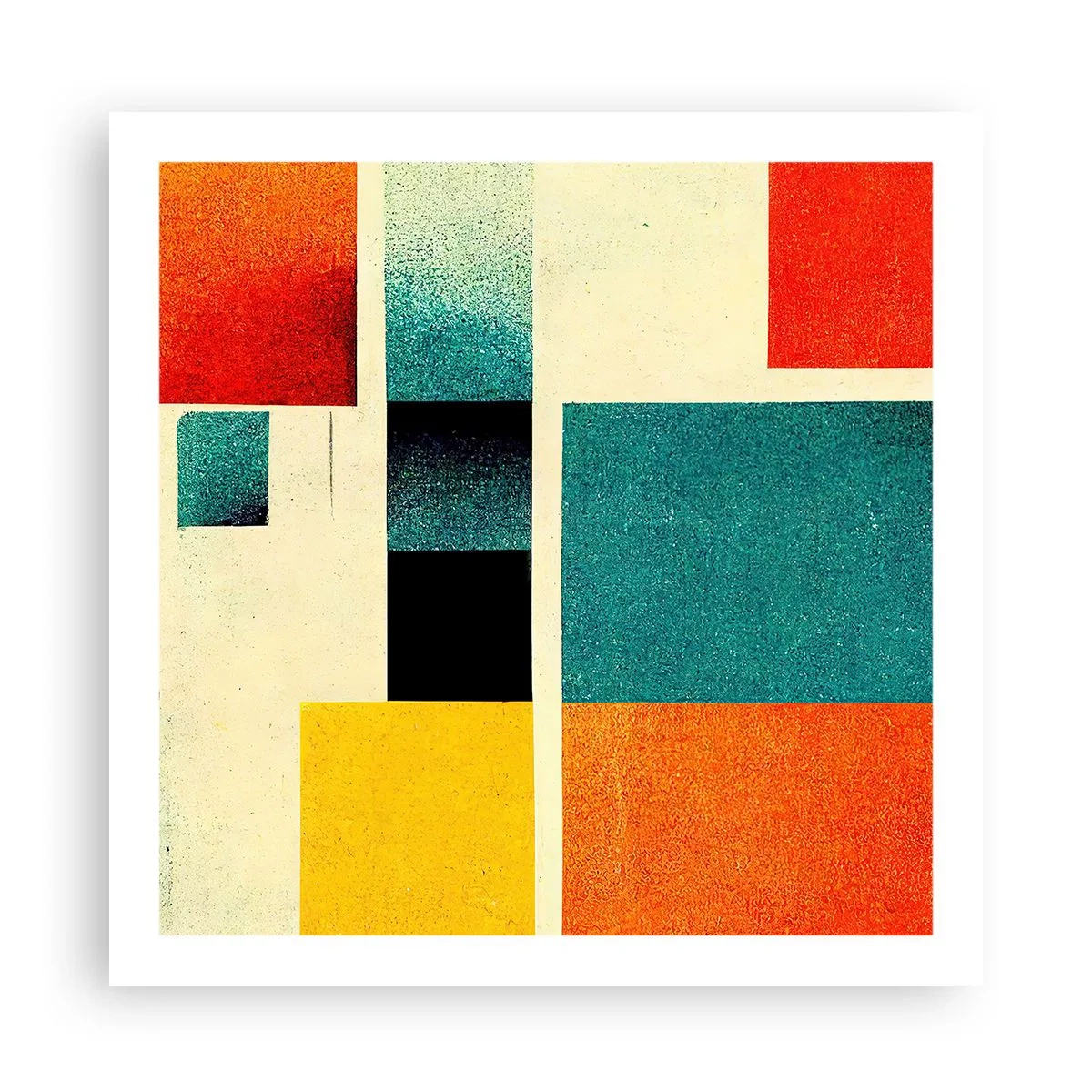 Plakat - Geometrisk abstraktion - god energi - 60x60 cm