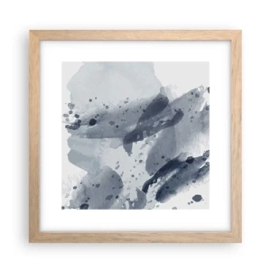 Plakat i ramme af lyst egetræ - En undersøgelse af vandets natur - 30x30 cm