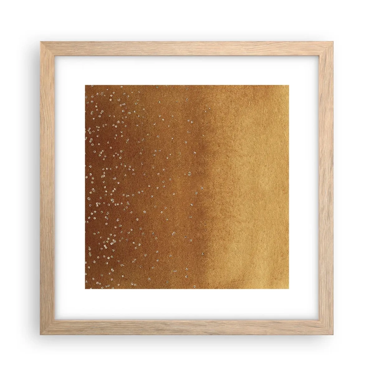 Plakat i ramme af lyst egetræ - Lysets fødsel - 30x30 cm