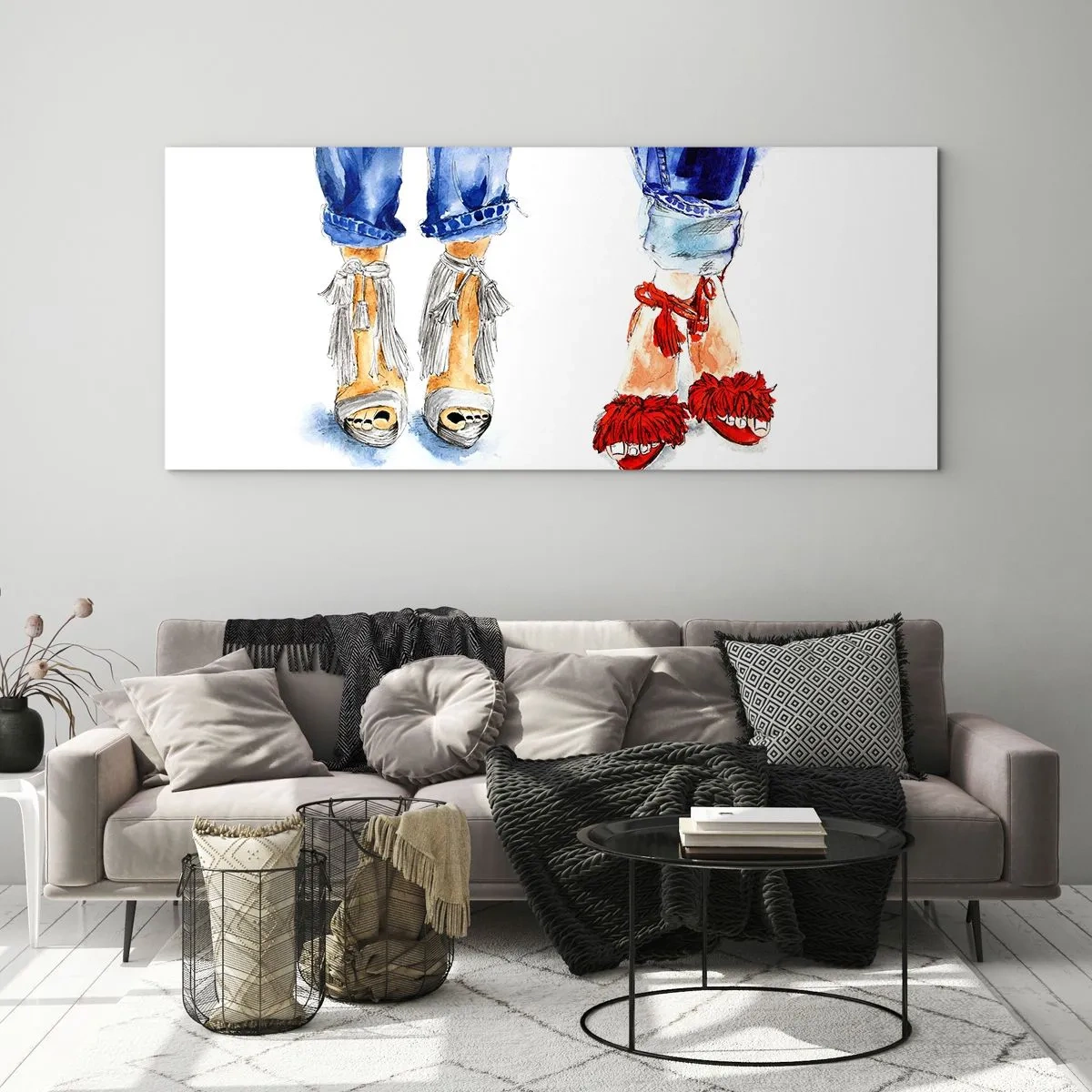 Billede på glas - Hvorfor går vi ikke en tur? - 90x30 cm