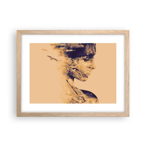 Plakat i ramme af lyst egetræ - Smuk af natur - 40x30 cm