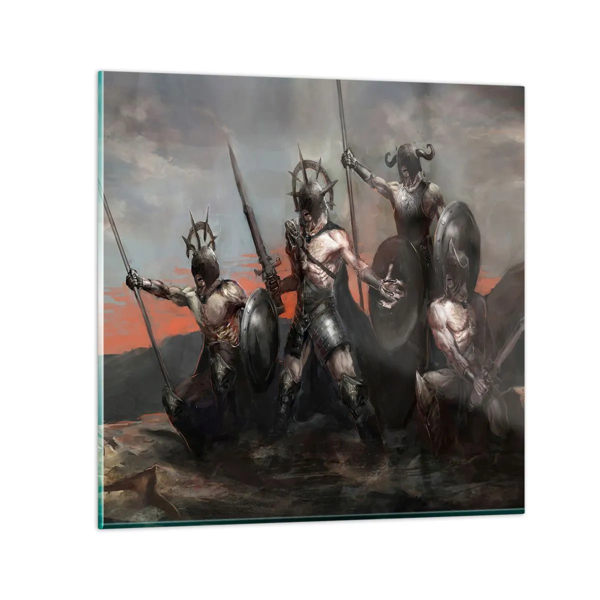 Billede på glas - Med et skjold eller på et skjold - 60x60 cm