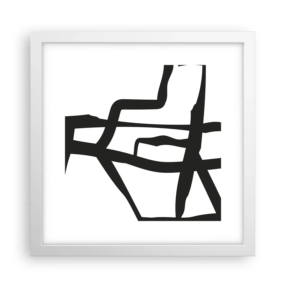 Plakat i hvid ramme - Sort og hvid konstruktion - 30x30 cm