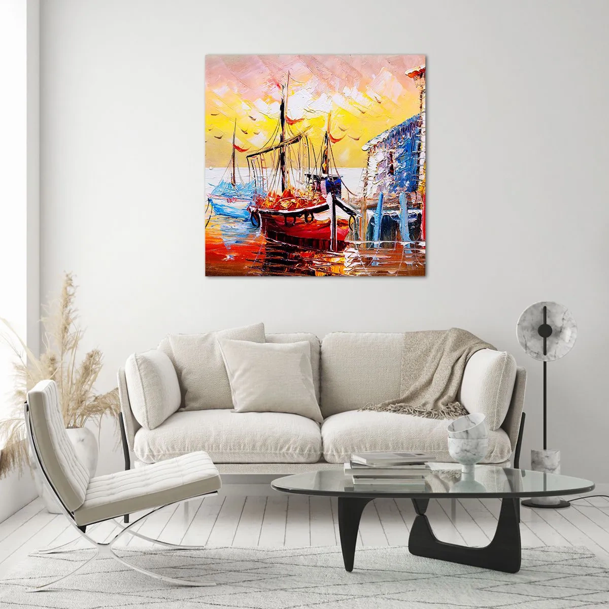 Billede på glas - Glædelig tilbagevenden - 40x40 cm