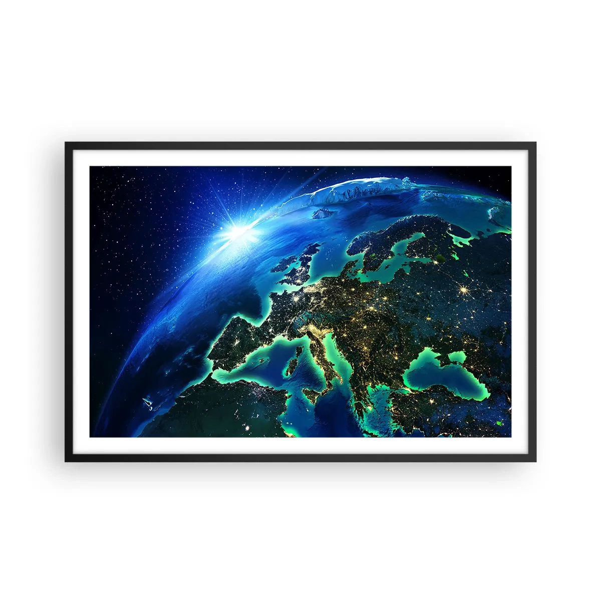 Plakat i sort ramme - Et funklende Europa - 91x61 cm