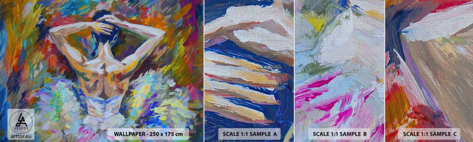 Prøve Fototapet Premium Canvas - Det kan være hvad som helst - Ballerina, Dans, Ballet - 100x30 cm