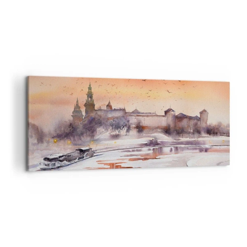 Lærredstryk - Billede på lærred - Kongelig solnedgang - 120x50 cm