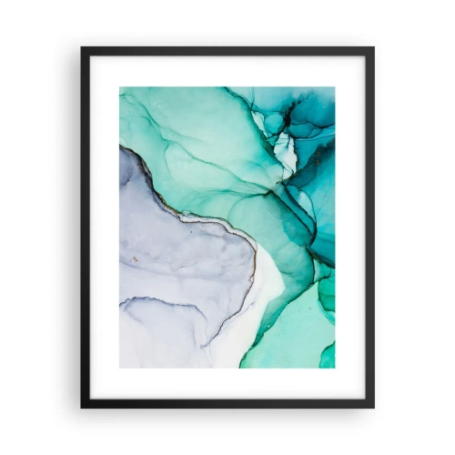 Plakat i sort ramme - Undersøgelse i turkis - 40x50 cm