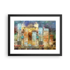 Plakat i sort ramme - Solrig metropol - 40x30 cm