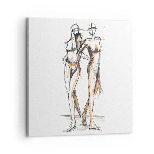 Lærredstryk - Billede på lærred - En undersøgelse af charme - 60x60 cm