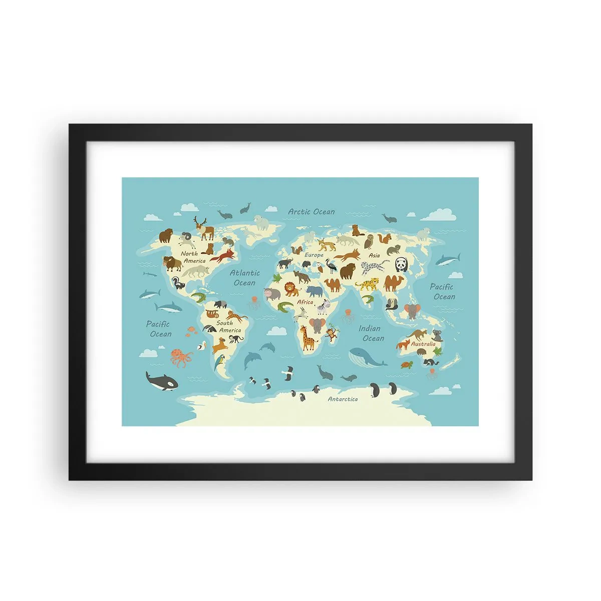 Plakat i sort ramme - Gode naboer - 40x30 cm