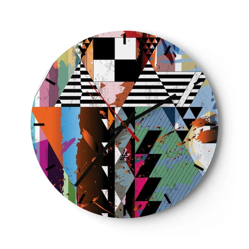 Vægur, Uret - Geometrisk og organisk - 40x40 cm