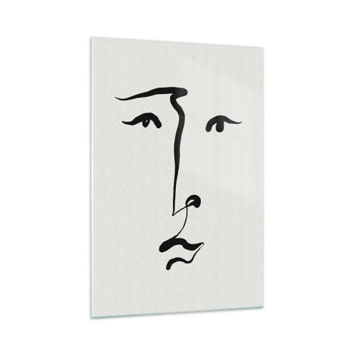 Billede på glas - Portræt i én linje - 70x100 cm