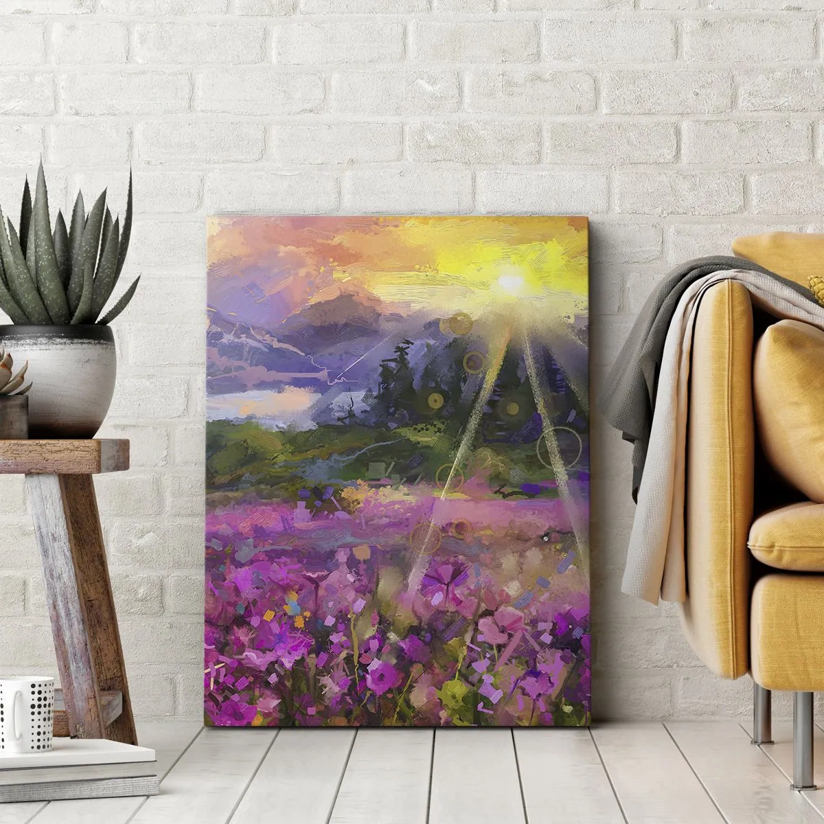 Lærredstryk - Billede på lærred - I en dal under solens beskyttelse - 50x70 cm