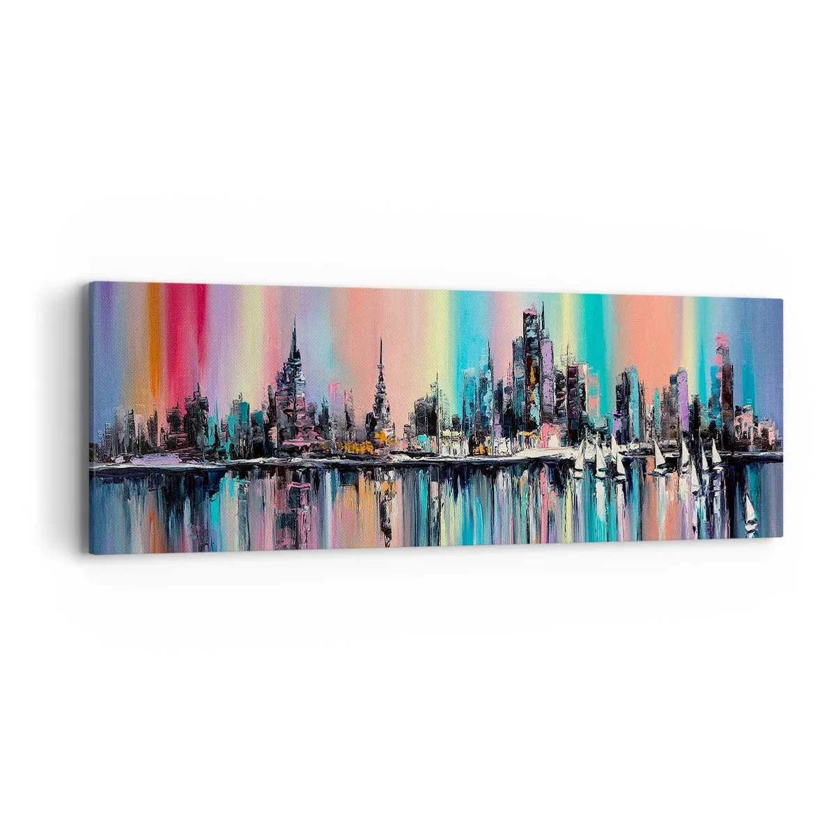 Lærredstryk - Billede på lærred - Skinne nattens lys - 90x30 cm