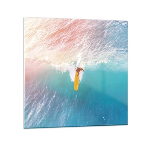 Billede på glas - Ocean rytter - 70x70 cm
