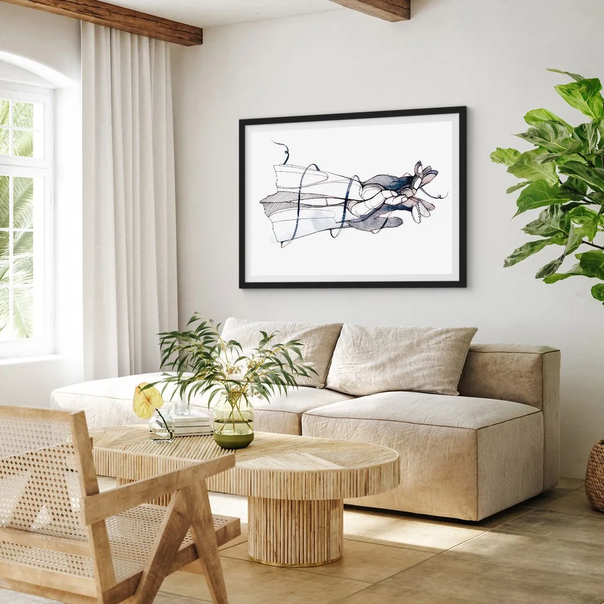Plakat i sort ramme - En undersøgelse af berøring - 50x40 cm