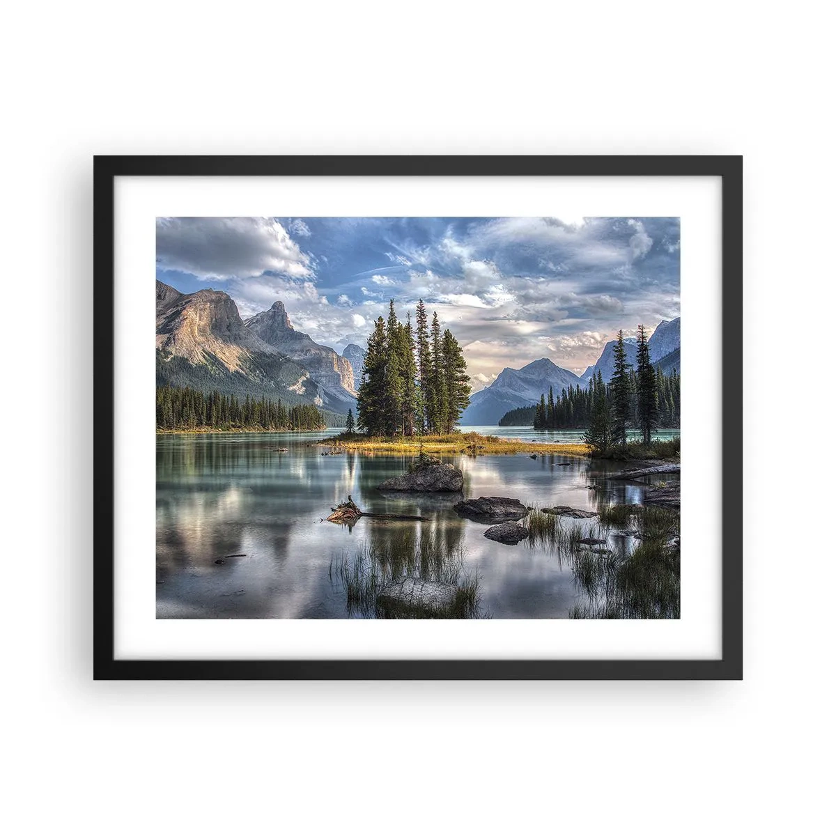 Plakat i sort ramme - Over store og klare vande… - 50x40 cm