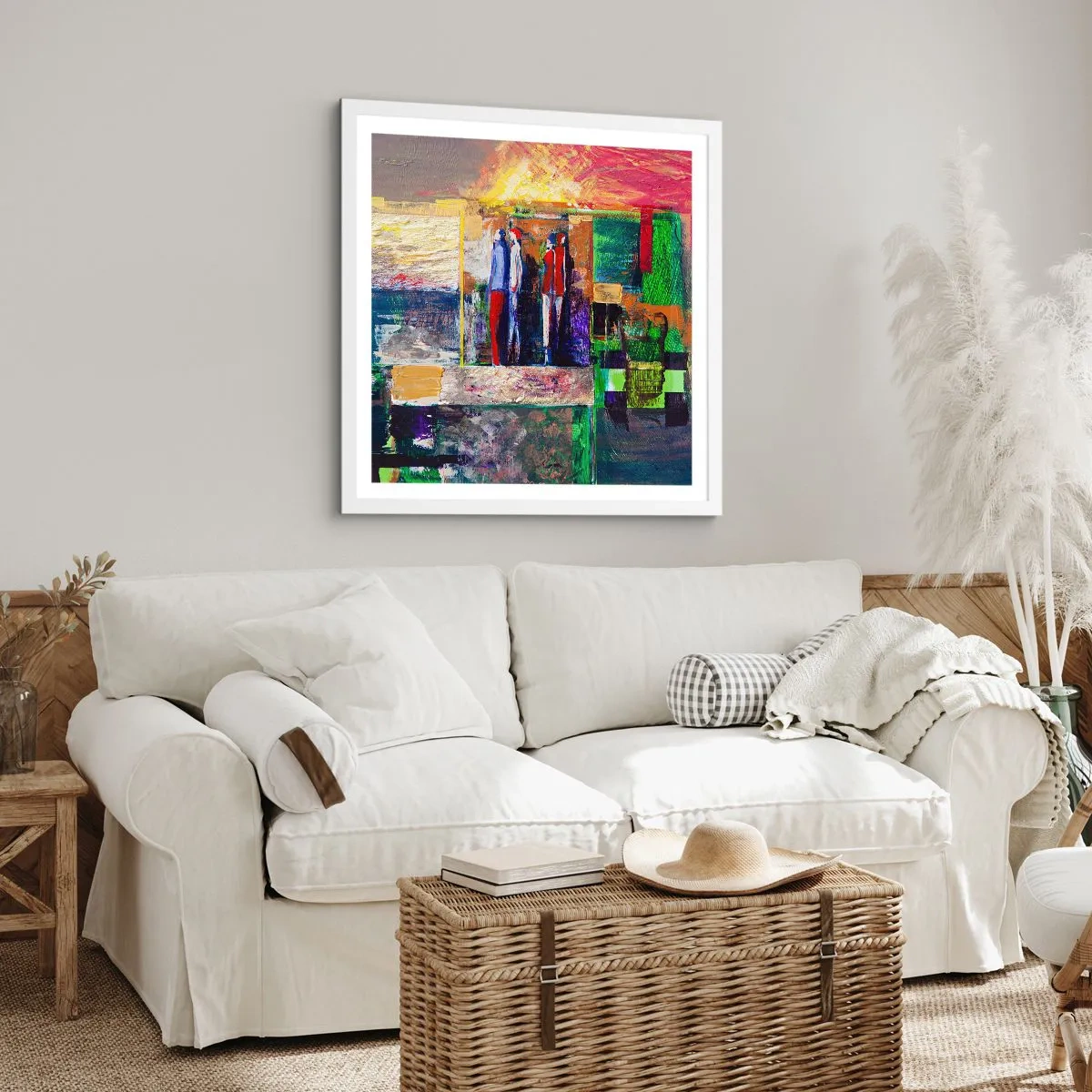 Plakat i hvid ramme - Forhold og følelser - 40x40 cm
