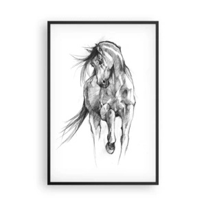 Plakat i sort ramme - I en yndefuld trav - 61x91 cm