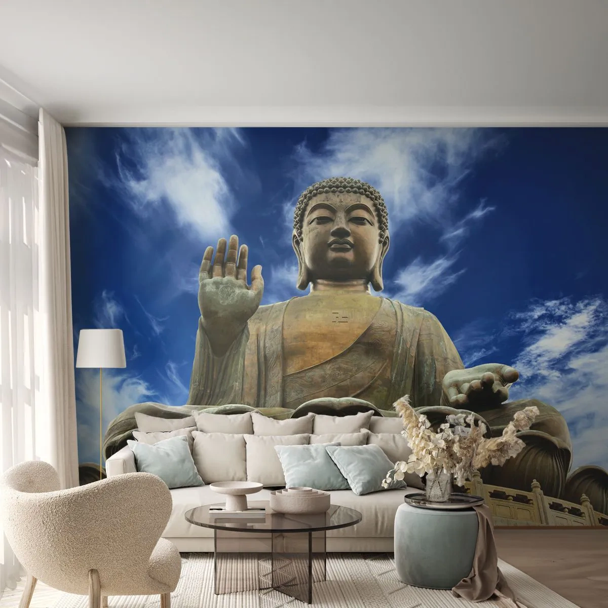 Fototapet Premium Canvas - Lev uden frygt - Buddha, Religion, Asien - 250x175 cm