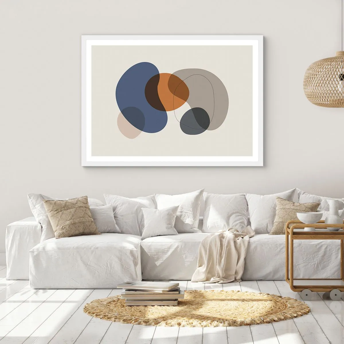 Plakat i hvid ramme - Dråber af farve - 70x50 cm