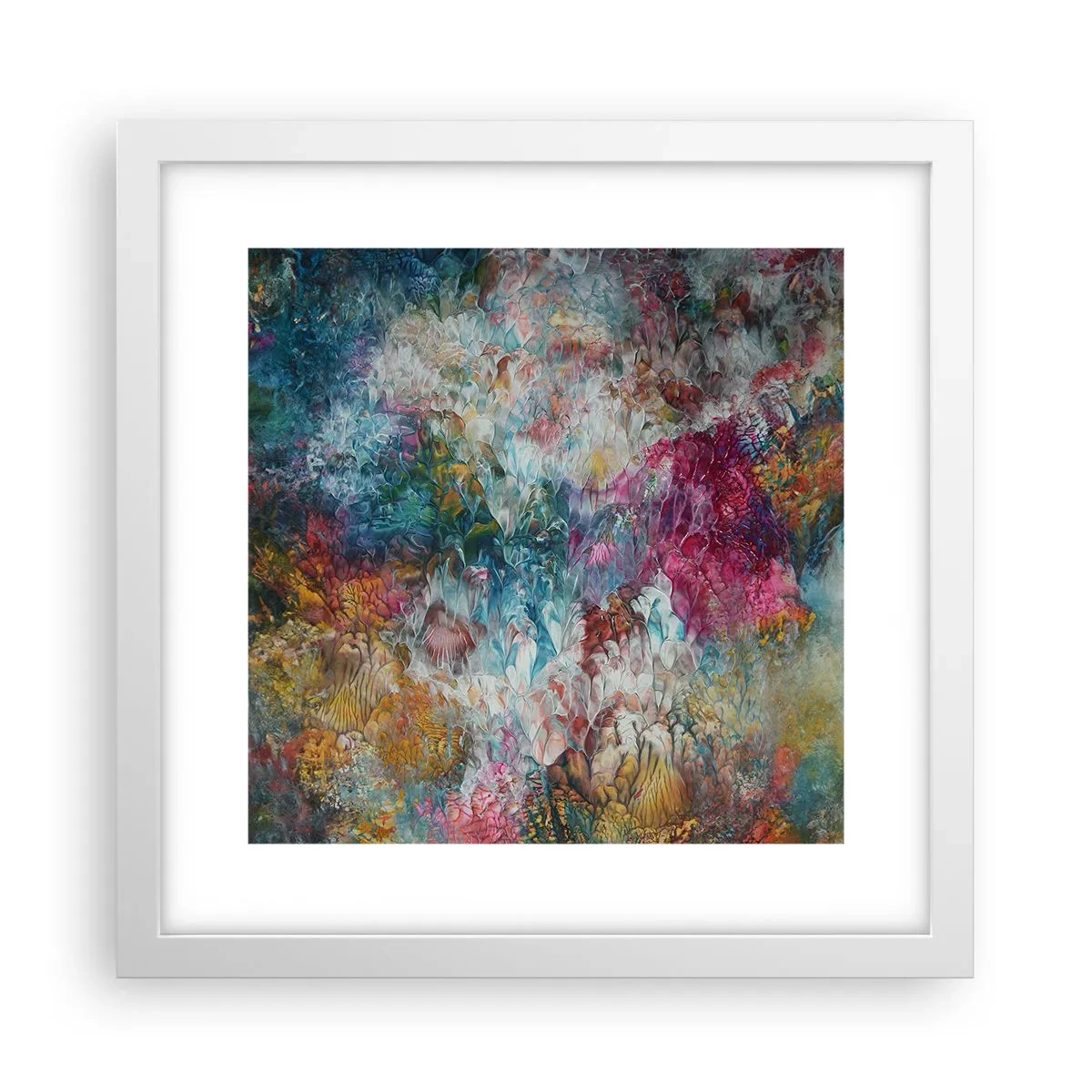 Plakat i hvid ramme - I fuldt flor - 30x30 cm