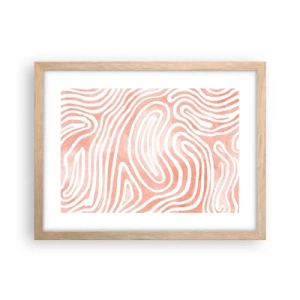 Plakat i ramme af lyst egetræ - I en labyrint af koraller - 40x30 cm