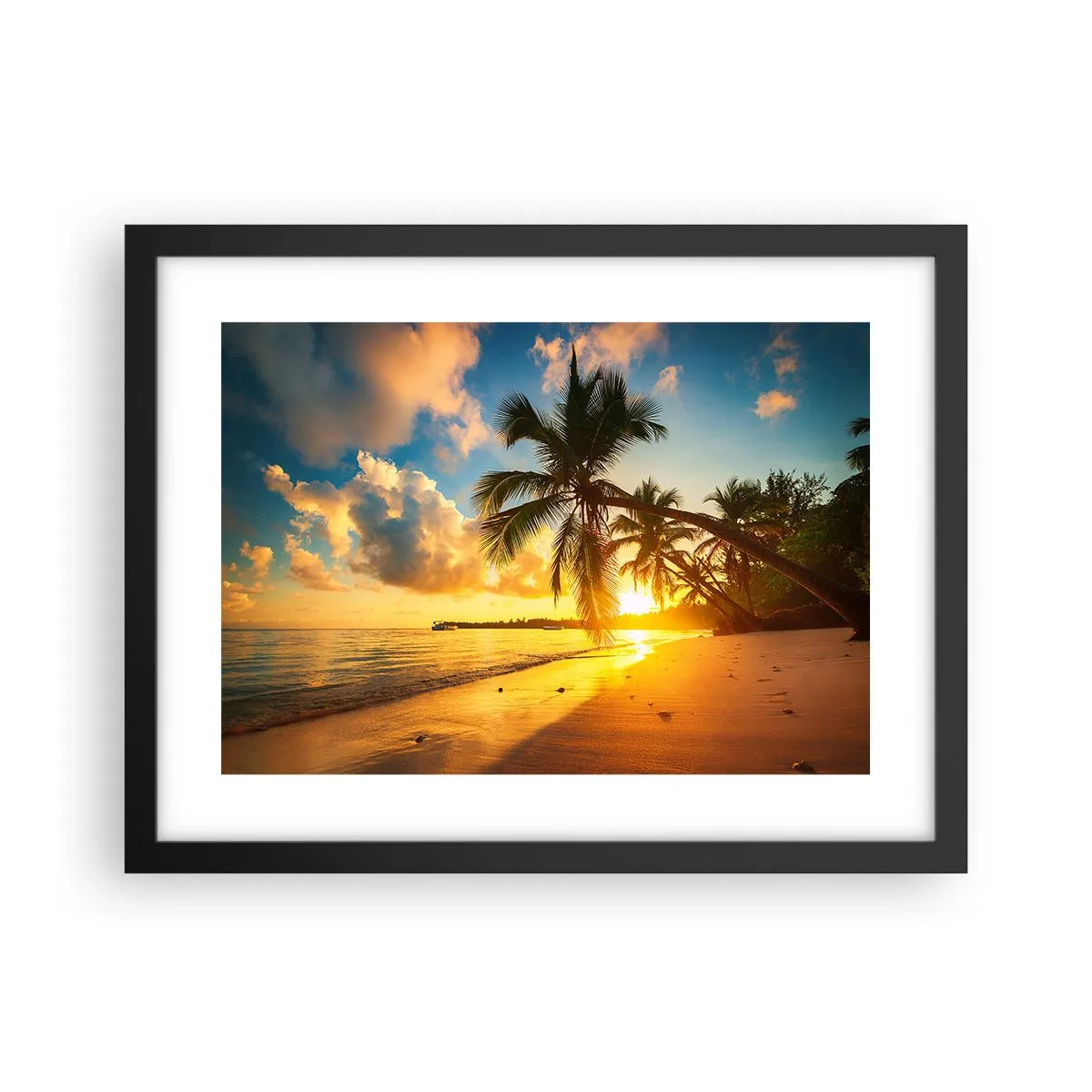 Plakat i sort ramme - Caribisk drøm - 40x30 cm