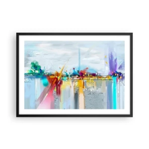 Plakat i sort ramme - Glædens bro over livets flod - 70x50 cm