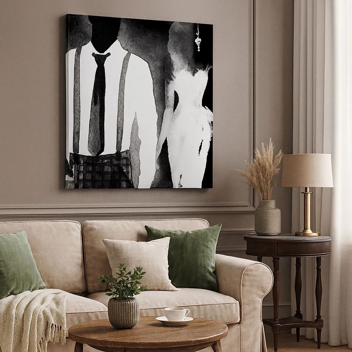 Lærredstryk - Billede på lærred - I en noir-atmosfære - 30x30 cm