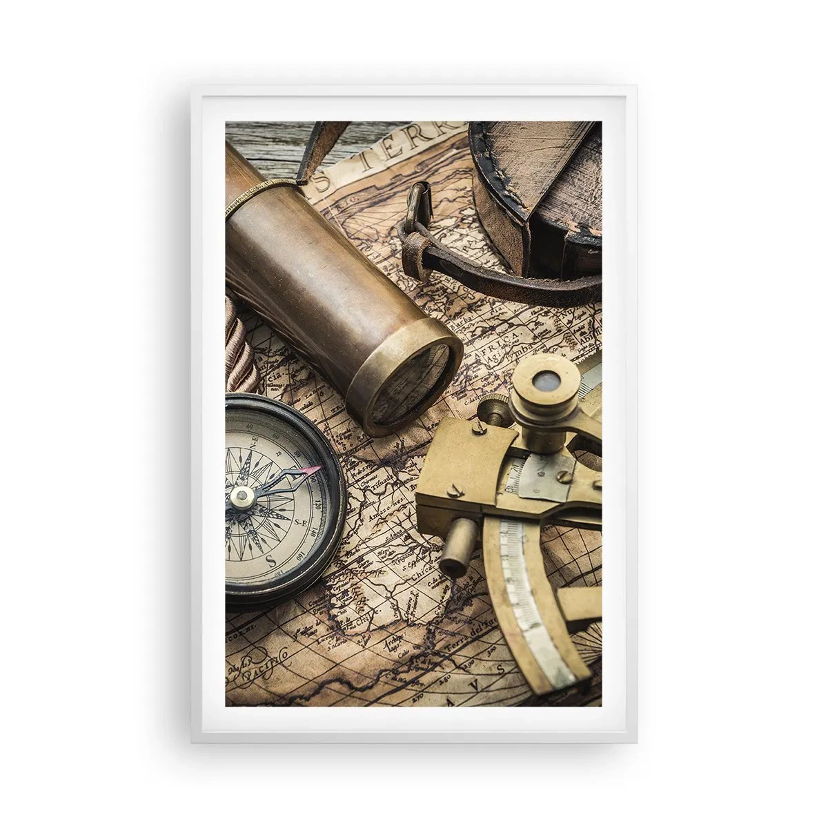Plakat i hvid ramme - Fastlægge kursen - 61x91 cm