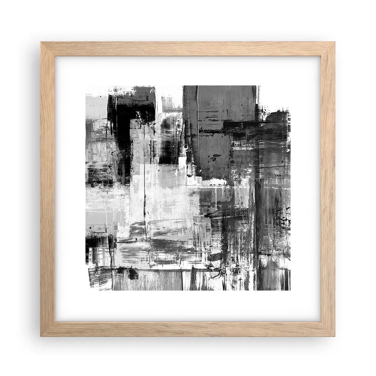 Plakat i ramme af lyst egetræ - Gråt er smukt - 30x30 cm