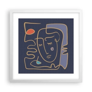 Plakat i hvid ramme - I drømmerier - 40x40 cm