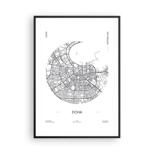 Plakat i sort ramme - Dohas anatomi - 70x100 cm