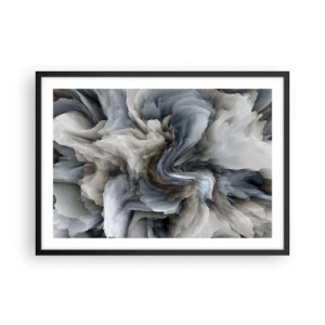 Plakat i sort ramme - Sten og blomst - 70x50 cm