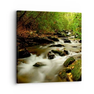 Lærredstryk - Billede på lærred - Som flydende sølv - 30x30 cm