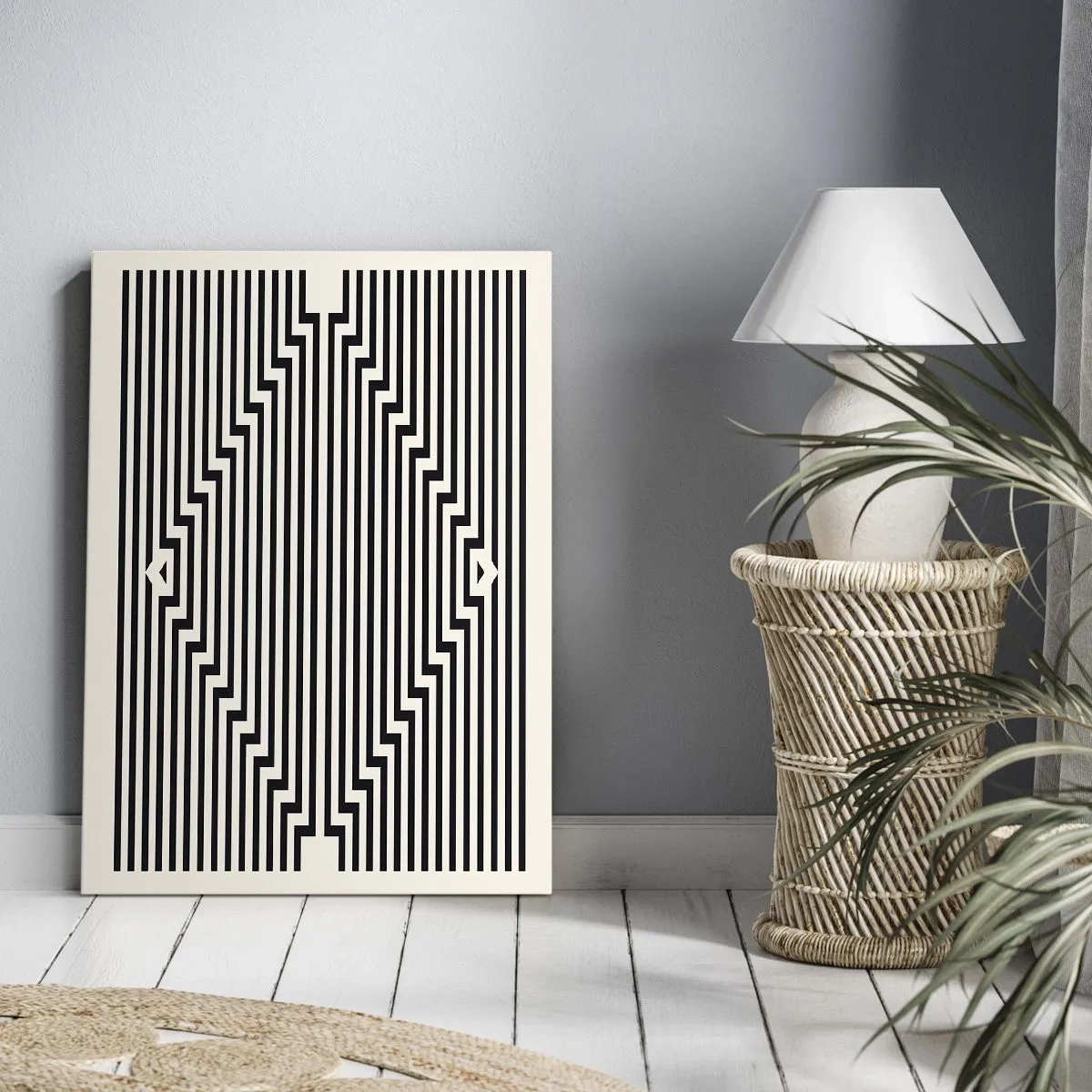 Lærredstryk - Billede på lærred - Geometrisk illusion - 55x100 cm