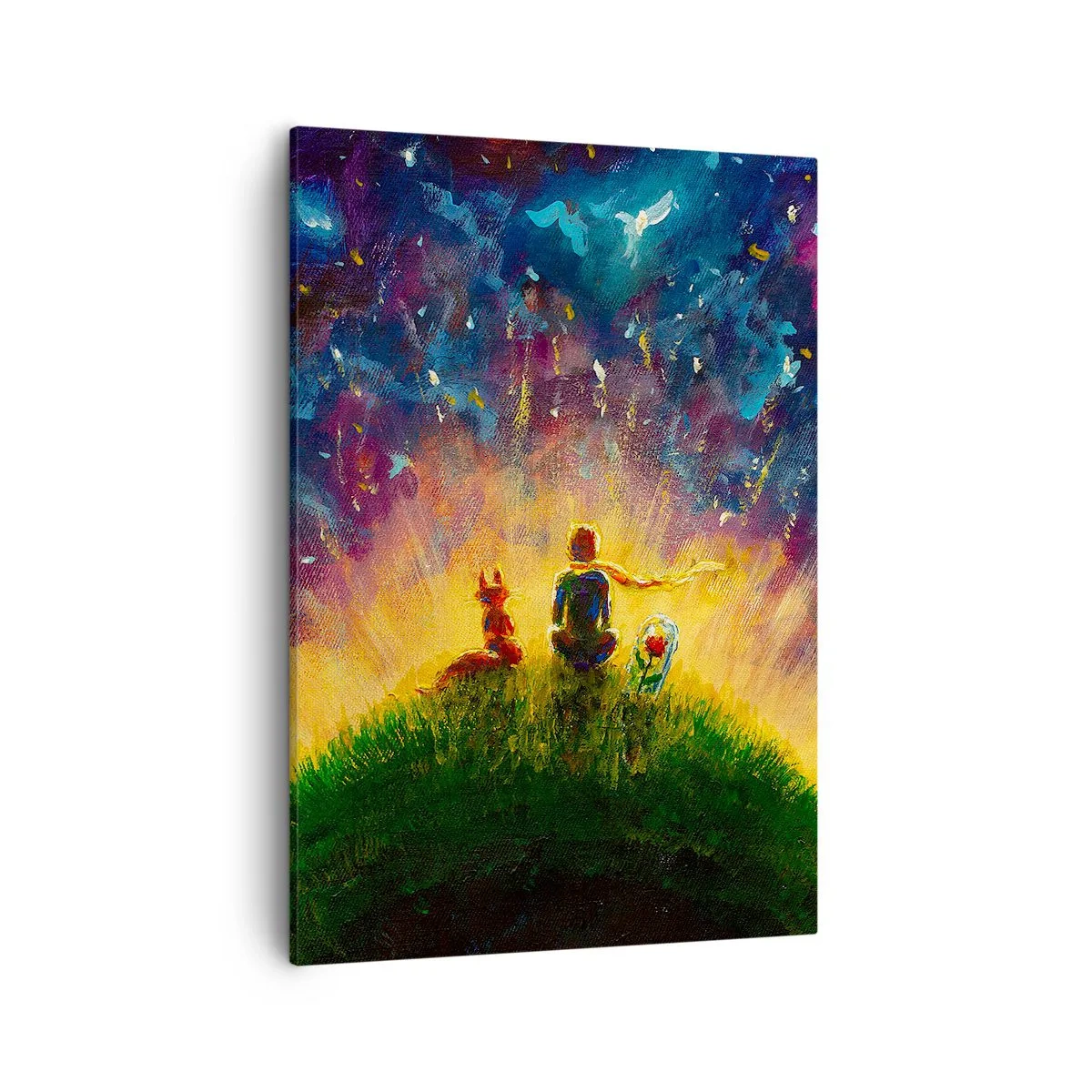 Lærredstryk - Billede på lærred - Kærlighed og venskab - hele verden - 50x70 cm