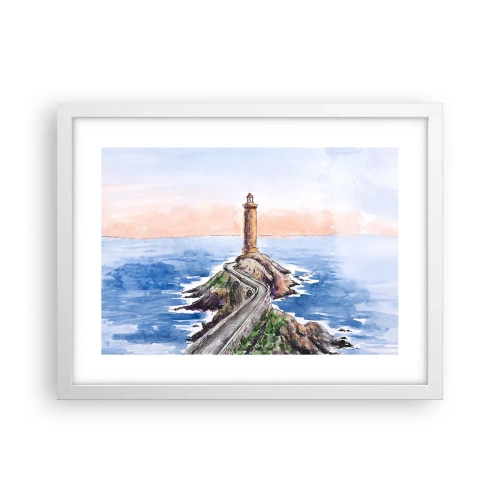Plakat i hvid ramme - Med front mod havet - 40x30 cm