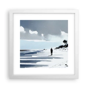 Plakat i hvid ramme - Alene - 30x30 cm